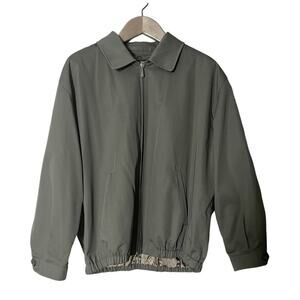 Burberry Men's Khaki Casual Cotton Blend Jacket Wool Blend Lining XL